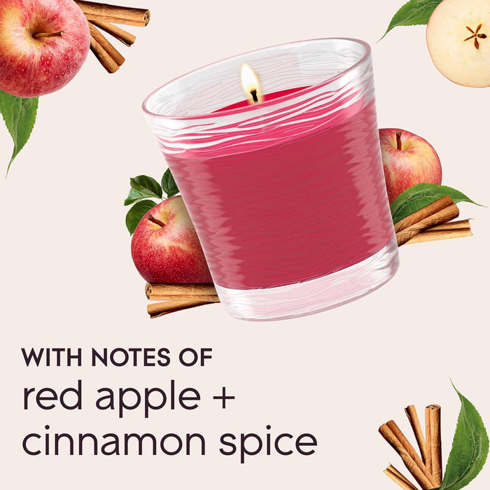 1-Wick Scented Candle Jar, Apple Cinnamon, Air Freshener Infused with Essential Oils, 4.08 Oz, 2 Count