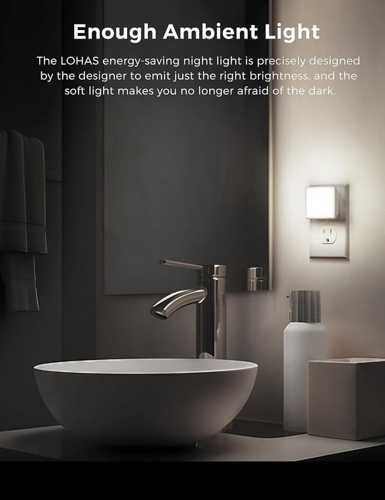 Night Lights Plug into Wall 2-Pack, 0.3W Plug in Night Light