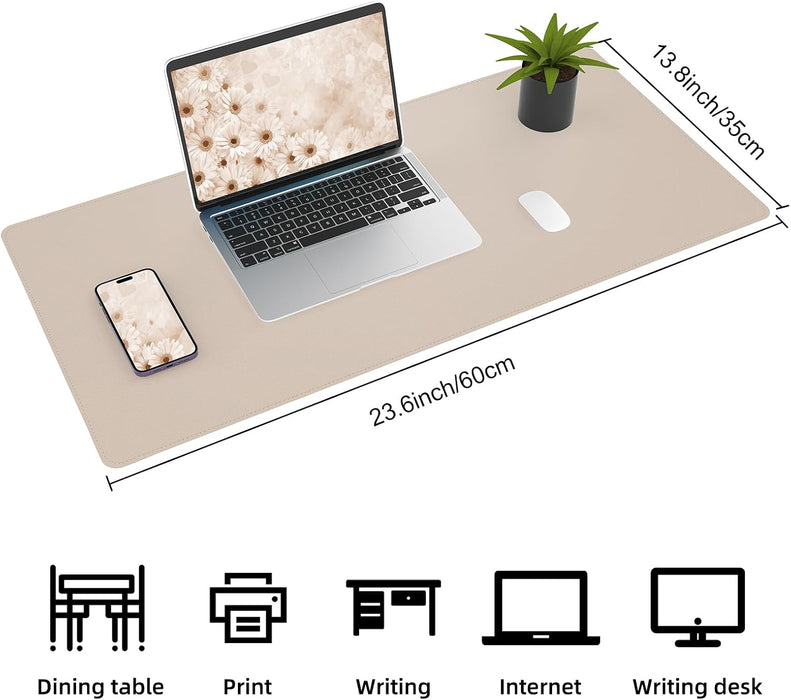 Desk Mat, Beige, 23.6" x 13.8", Desk Pad Protector