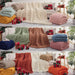 Chunky Knit Throw Blanket for Couch, 50'' x 60'' Knit Throw, Ivory
