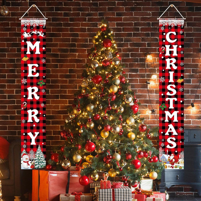 Christmas Decorations Merry Christmas Banner Xmas Porch Door Sign 72"X12"