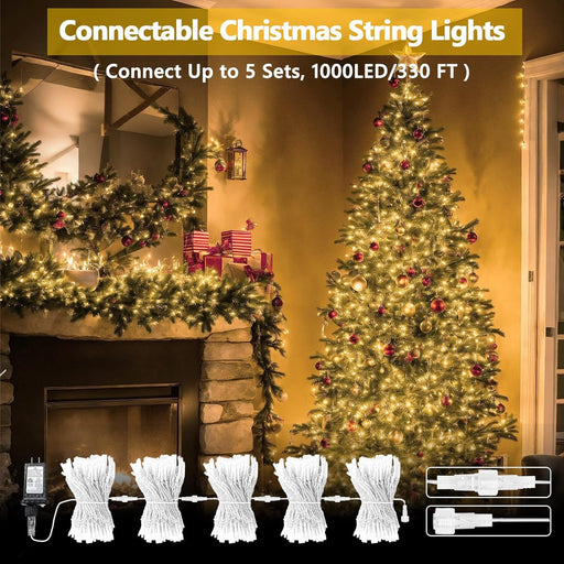 200 LED Connectable String Lights, 66FT Christmas Lights Outdoor Indoor