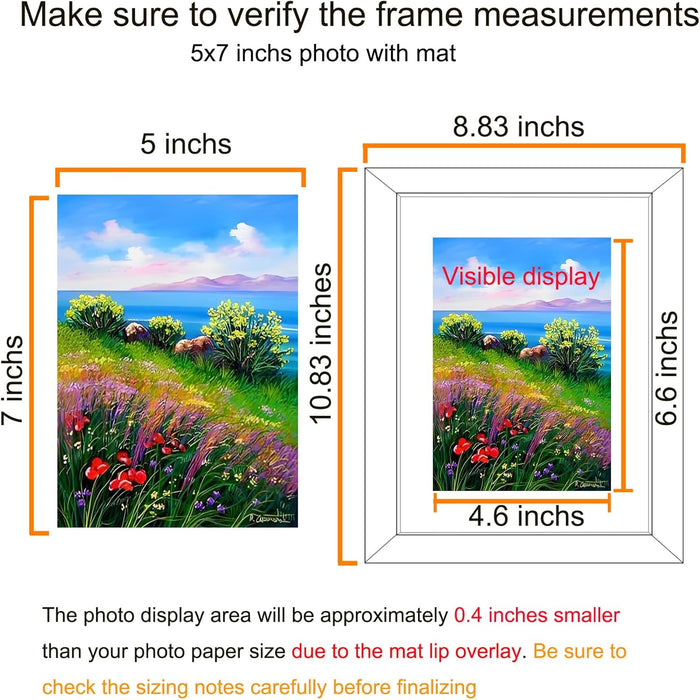 8x10 Picture Frame Black Set of 6, Display Pictures 5x7 with Mat or 8x10 Without Mat for Wall Mounting or TableTop