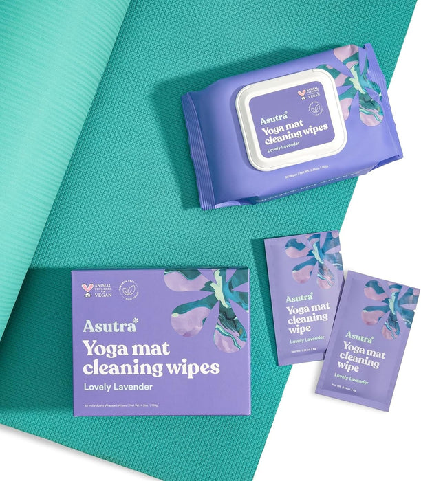 Yoga Mat Cleaning Wipes (Lovely Lavender), 1 (1 Pouch = 30 Wipes)