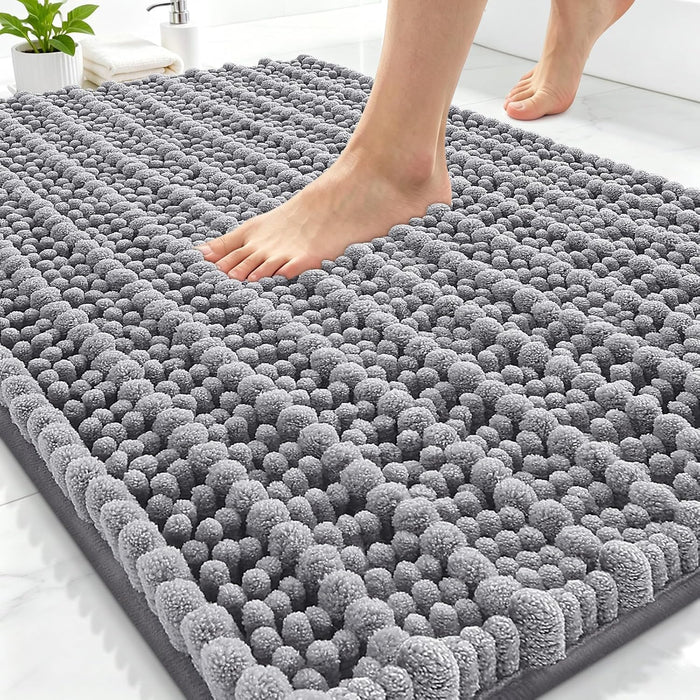 Bathroom Rugs 30X20, Extra Soft Rubber Backing Chenille Bath Mats