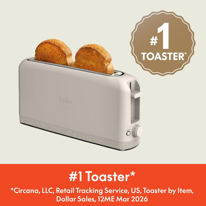 Fits-Anywhere™ 2-Slice Slim Toaster, Long Slot & Extra Wide, Oatmilk