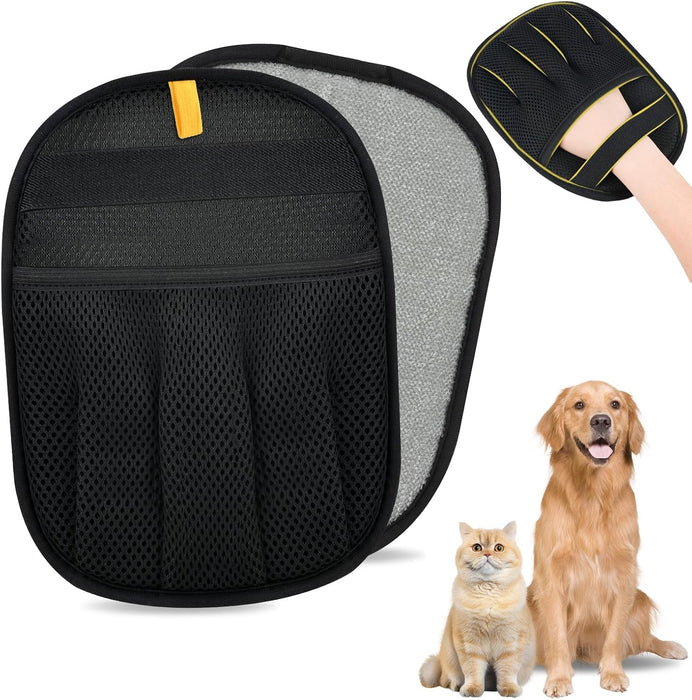 Pet Hair Removal Glove for Cats & Dogs, Upgrade 5-Finger Magic Brush Pet Hair Remover Tool, Electrostatic Reusable Grooming Mitt for Laundry, Couch, Carpet & Car Seat