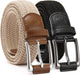 Stretch Belts for Men 2 Pack - Elastic Belt for Golf & Casual Wear