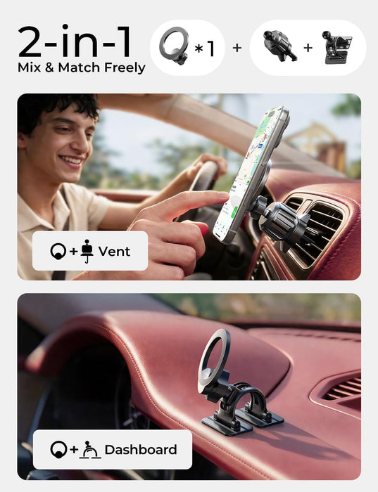 for MagSafe Car Phone Mount for iPhone 18 Pro Max, Magnet Magnetic Phone Holders for Your Car 2-in-1 Vent Dashboard Magn