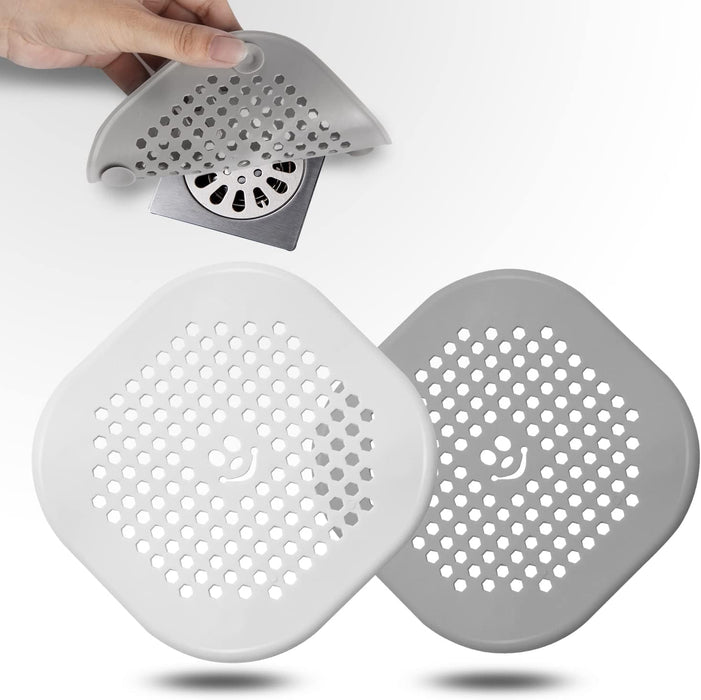 2 Pack Drain Hair Catcher Silicone Bathroom Accessories Shower Drain Protector Sink Drain Strainer Hair Stopper for Show