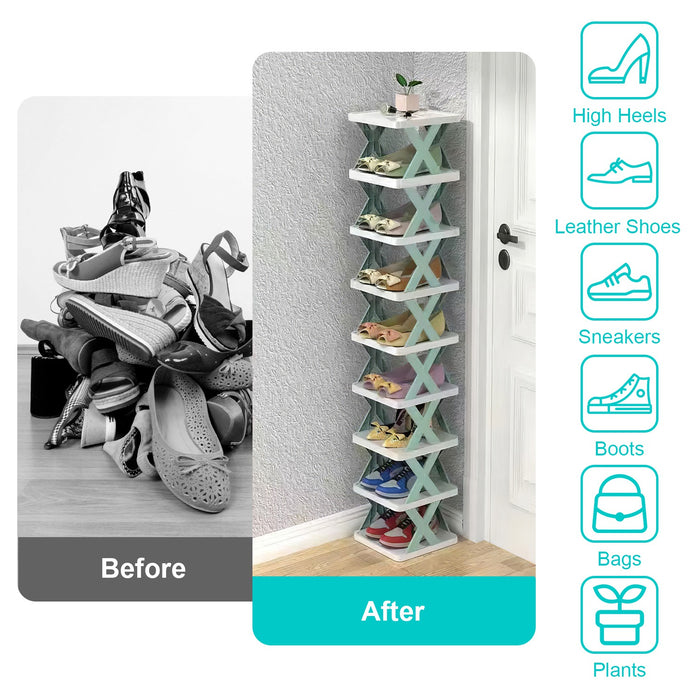 9-Tier Slim Entryway Shoe Rack