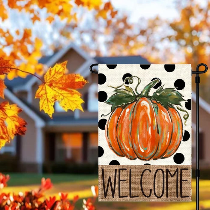 Fall Garden Flags 12x18 Double Sided Pumpkin Thanksgiving Decor
