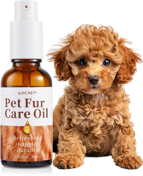 Pet Fur Care Oil - Detangles, Reduces Shedding - Adds Shine with Collagen & Natural Oils - Leave-in Conditioner for Dogs