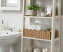 Scalloped Toilet Paper Storage Basket W/Handle for Home Decor
