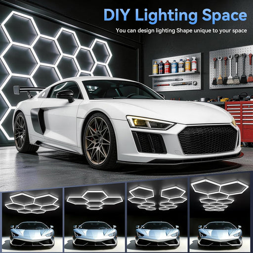 Hexagon 5000K LED Garage Lights: 25 Pack Updated 1.31-inch Wider Size,26300LM Super Bright Hex Lighting Ceiling LED Shop