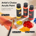 Acrylic Paint Set, 24 Colors (2 oz/Bottle) with 12 Art Brushes, Art Supplies for Painting Canvas, Wood, Ceramic & Fabric