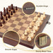 Magnetic Wooden Chess Set for Adults Kids 15'' Chess Board with Handmade Pieces, Folding Portable Travel Unique Chess Se