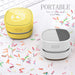 Mini Desktop Vacuum Cleaner for Table Dust (White AA Battery)
