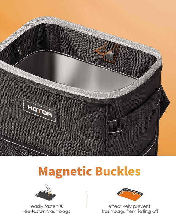 Car Trash Can, Leakproof Car Organizer, 2-Gallon, Black