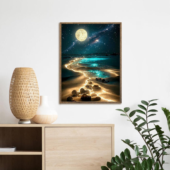 Moonlight Jigsaw Puzzles for Adults 1000 Pieces, Sparkling Beach Nature Landscape 1000 Piece Puzzle for Adults, Fun Hard