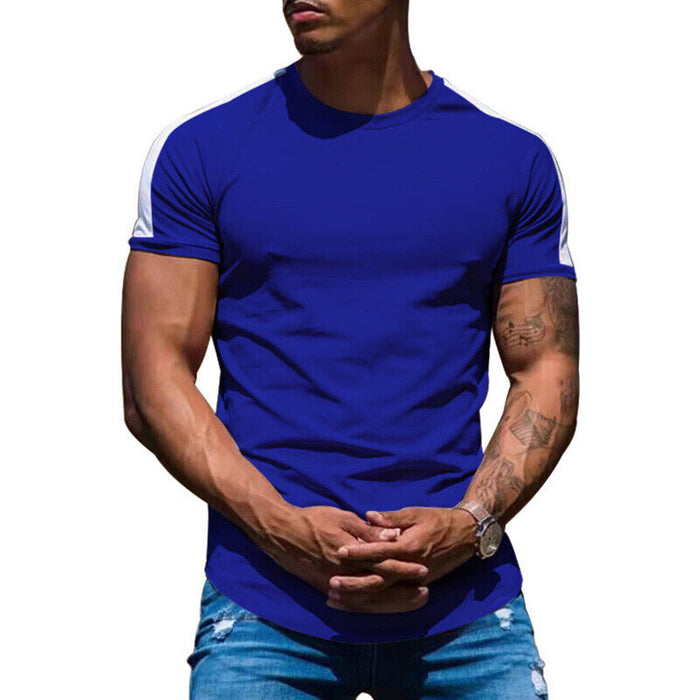 Mens Casual round Curved Hem T-Shirt Men Sport Fashion Short Sleeve T Shirts