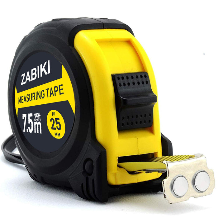 Measuring Tape Measure, 25 Ft Easy to Read Decimal Retractable Dual Side Ruler with Metric and Inches, for Surveyors, En