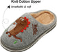 Boys Girls Cozy House Slippers Warm Plush Winter Cotton Slipper Kids Cute Dinosaur Indoor Shoes Non-Slip