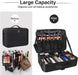 Makeup Case Large Makeup Bag Professional Train Case 16.5 inches Travel Cosmetic Organizer Brush Holder Waterproof Makeup Artist Storage Box, 3 Layer Large Capacity, with Adjustable Strap