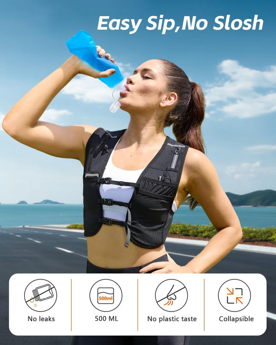 Running Vest for Women Men Hydration Vest with Soft Flask & Phone Holder