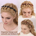2 Pack Clip Headband for Twisty Bangs, 90s Hair Accessories for Women with 8 Mini Clips, Braided Hair Clip Headbands for Y2K Fashion Styling, Black and Brown