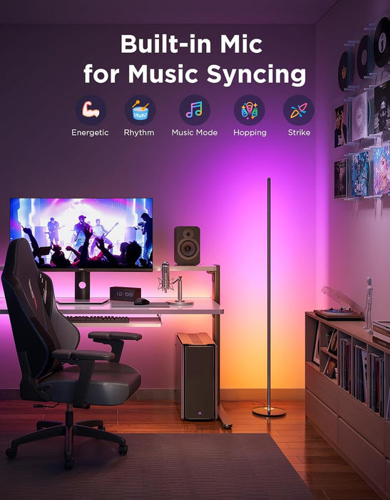 Govee RGBIC Floor Lamp Basic, 1000lm LED Corner Lamp, Black