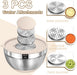 Mixing Bowls with Airtight Lids Set, 8PCS Stainless Steel Nesting Bowls with Grater Attachments, Non-Slip Bottoms, 5, 4,