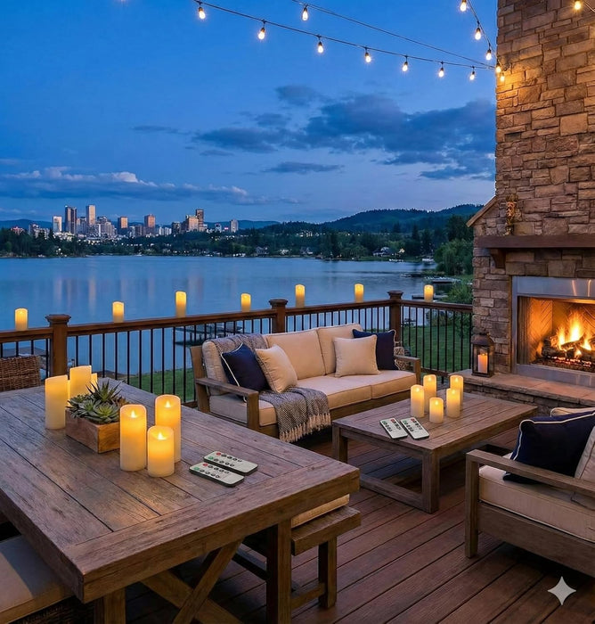 Waterproof Flameless Candles, 12 PC Battery Operated LED Pillar Candles with 2 Remote Controls & Timer, Flickering Indoo