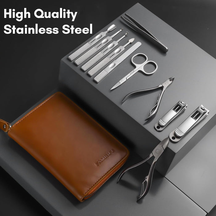 Stainless Steel Manicure Set 11-in-1 Professional Nail Clipper Kit