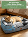 Orthopedic Dog Bed with Sides - Dog Sofa Beds for Medium Dogs, Supportive Foam Pet Couch Bed with Washable Removable Cover, Waterproof Lining and Non-Slip Bottom, Grey - M