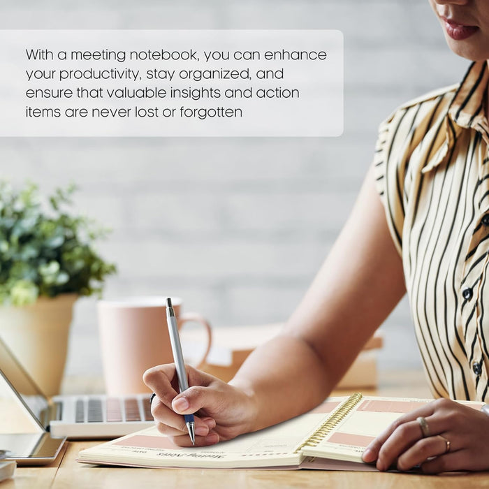 Meeting Notebook for Work, Meeting Planner, 6.9" X 9.9", 160 Pages