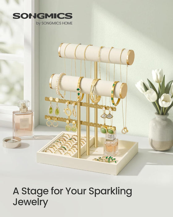 Bracelet Holder Stand, 2 Tiers, Removable Ring Holder