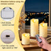 Flickering flameless Candles, Battery Operated Candles with Remote, led Pillar Candles，Electric Candle Set of 3，Christmas Home Wedding Birthday Decor（Ivory White） ﻿ ﻿