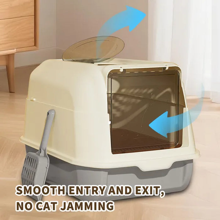 Double-Door Enclosed Cat Litter Box