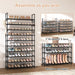 10 Tier Shoe Rack Tall Large Capacity Wide Shoe Organizer with Two Hooks Sturdy Metal Shoe Shelf for Entryway, Closet, B
