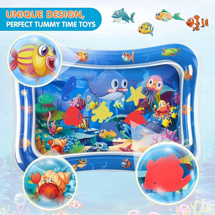 Inflatable Tummy Time Water Mat, Baby Sensory Toys 3-24 Months