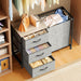 2-in-1 Closet Organizers and Storage, 3 Drawer for Closet, Grey