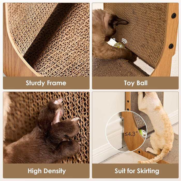 Cardboard Cat Scratcher for Indoor Cats, 26.8 Inch, Brown
