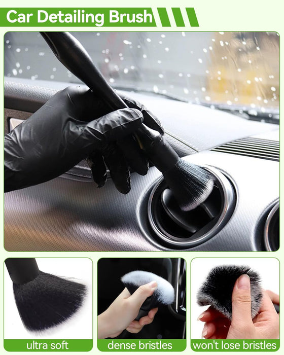 8Pcs Car Wash Kit, 62’’ Car Wash Brush with Long Handle, Microfiber Carwash Kit Set, Car Washing Supplies for Cars RV Truck Exterior