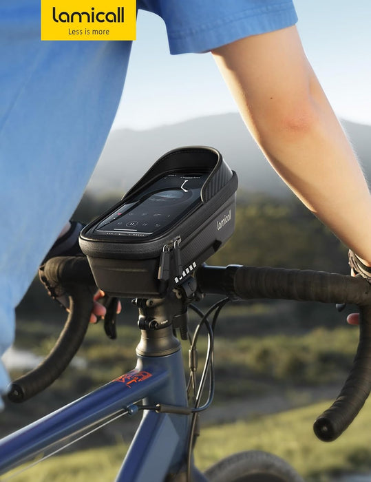 Bike Frame Bag Waterproof - [1s Release] Bike Phone Mount Holder