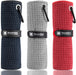 Microfiber Golf Towel (16" X 16") with Carabiner Clip, Waffle Pattern Golf Towel Hook and Loop Fastener - The Convenient Golf Cleaning Towel