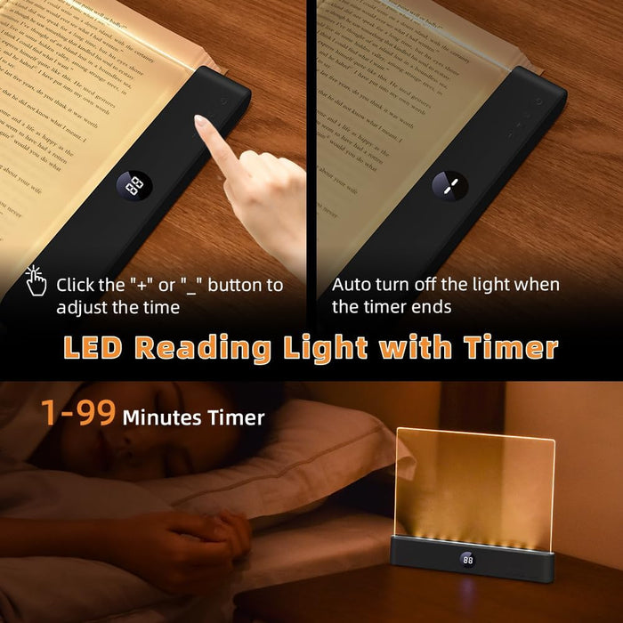 Choudao LED Book Light & Night Light 2 in 1,Dimmable Flat Reading Light