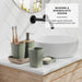 Bathroom Accessories Set - Bathroom Set, Bathroom Accessory Set, Shower Curtain Set, Toilet Brush, Trash Can & Soap Dispenser - Sage Green - 20PC