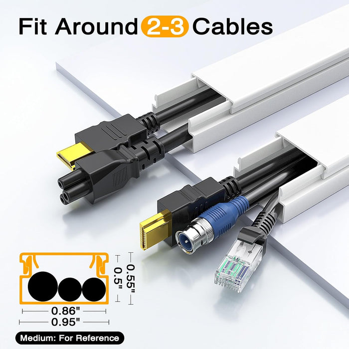 Cord Hider, 157in Wire Covers for Cords on Wall, Premium Cable Hider Cord Covers for Wires, Cable Management Wire Hiders