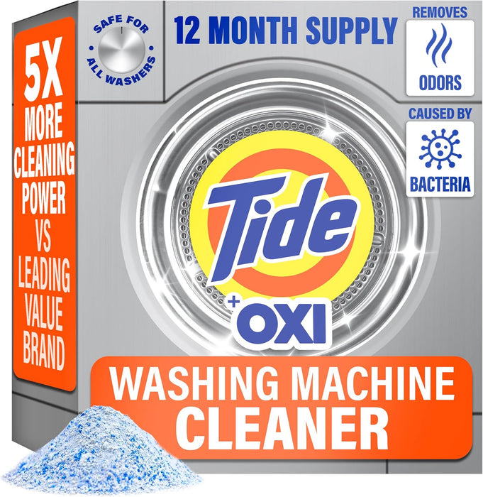 Washing Machine Cleaner 52 Week Supply with Oxi for Front and Top Loader Washer Machines, Deep Cleaning Residue & Odor E